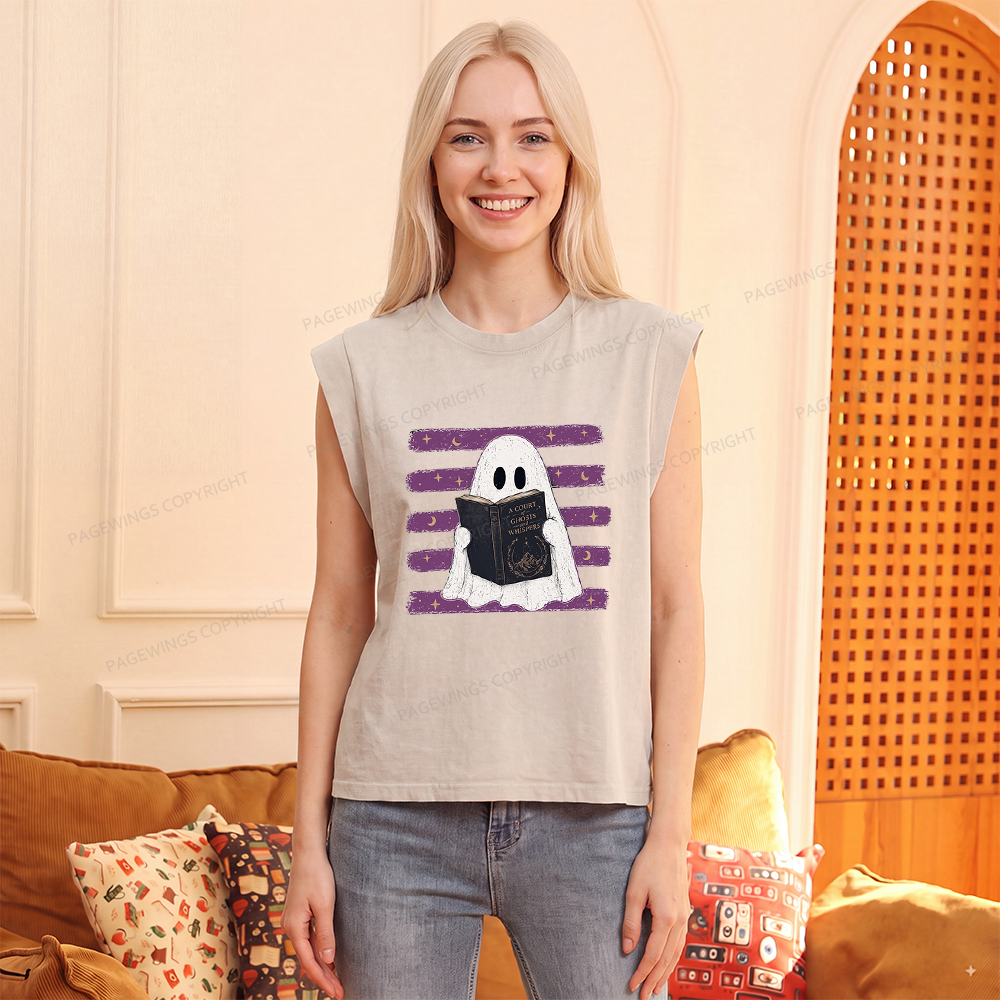 Pagewings A Court of Ghosts and Whispers Women's Washed Tank Top