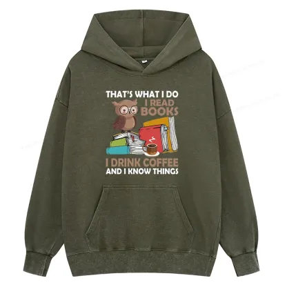 Pagewings That's What I Do I Read Books Unisex Washed Hoodie