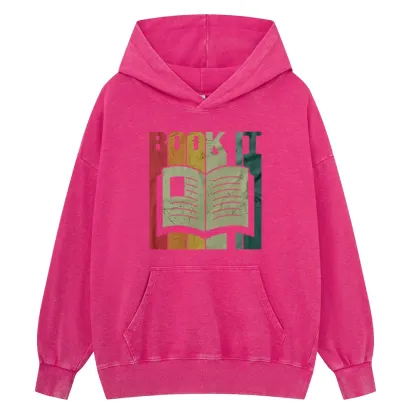 Pagewings Book It Retro 80s Unisex Washed Hoodie