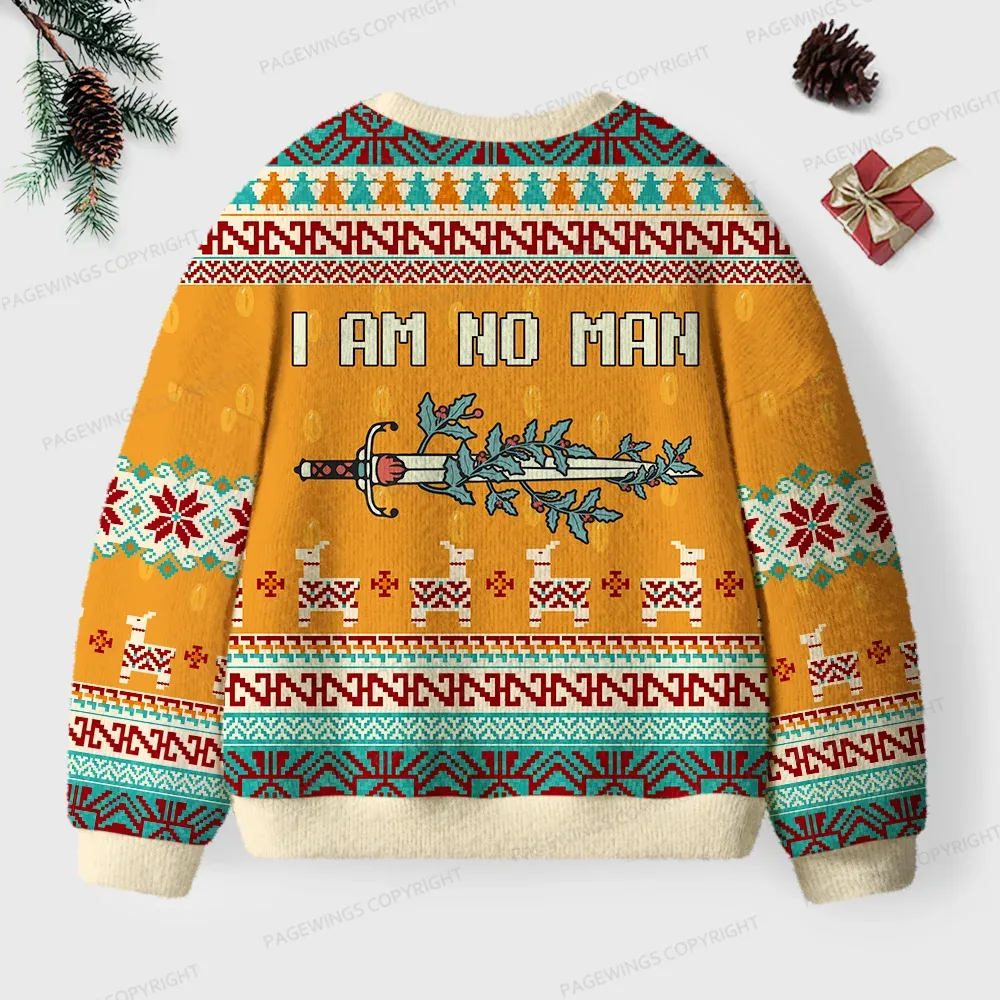 Pagewings I Am No Man Unisex Ugly Knit Sweatshirt