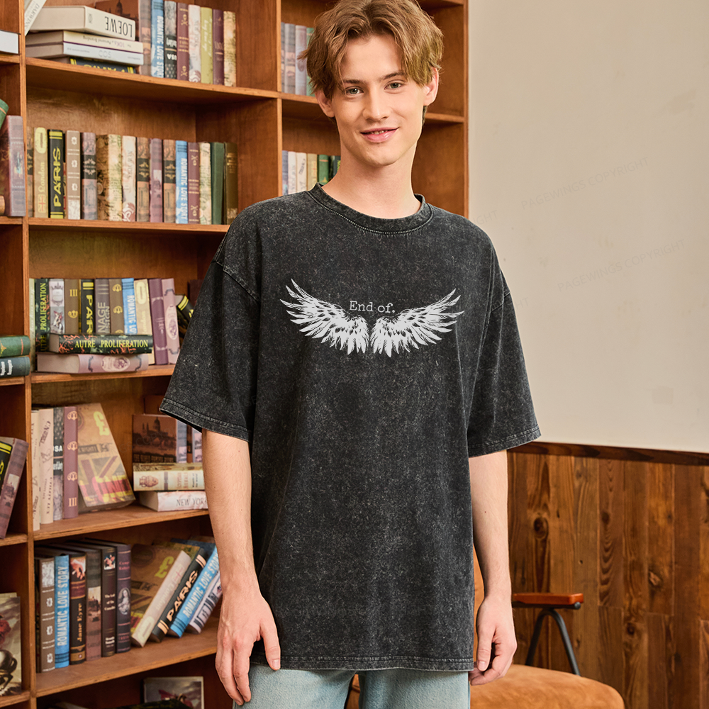 Pagewings Romance Books Unisex Washed T-shirt