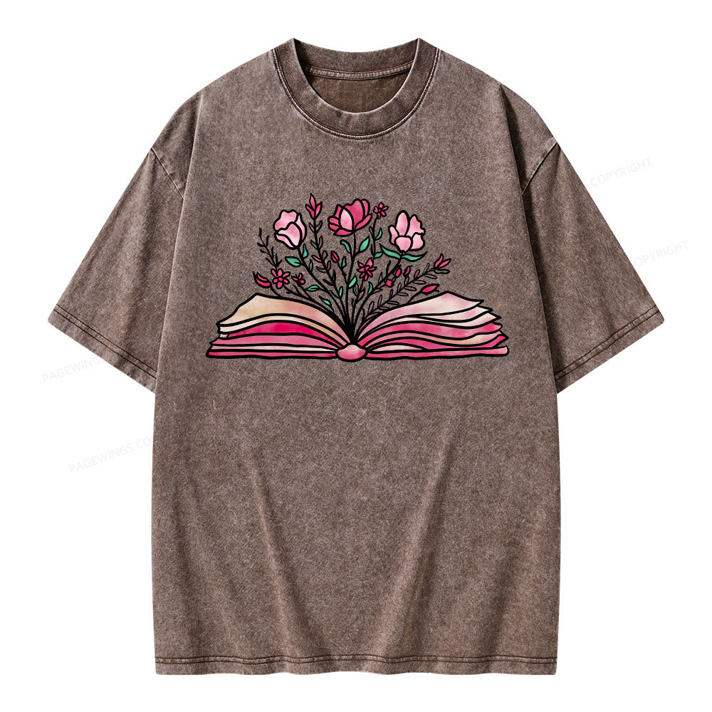 Pagewings Booktrovert Definition Funny Book Lover Png Unisex Washed T-shirt