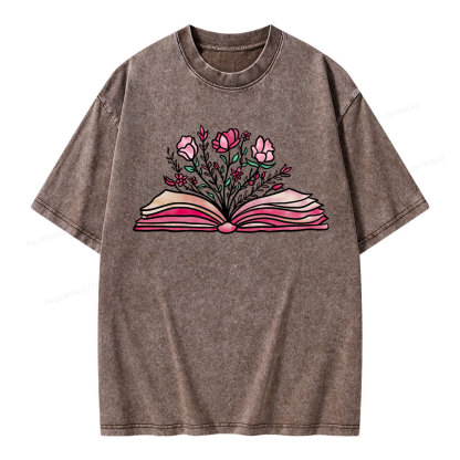 Pagewings Booktrovert Definition Funny Book Lover Png Unisex Washed T-shirt