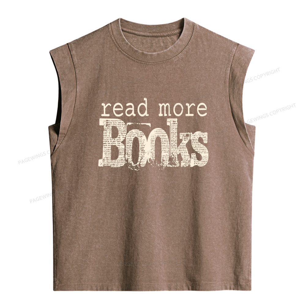 Pagewings Read More Books Women's Washed Tank Top