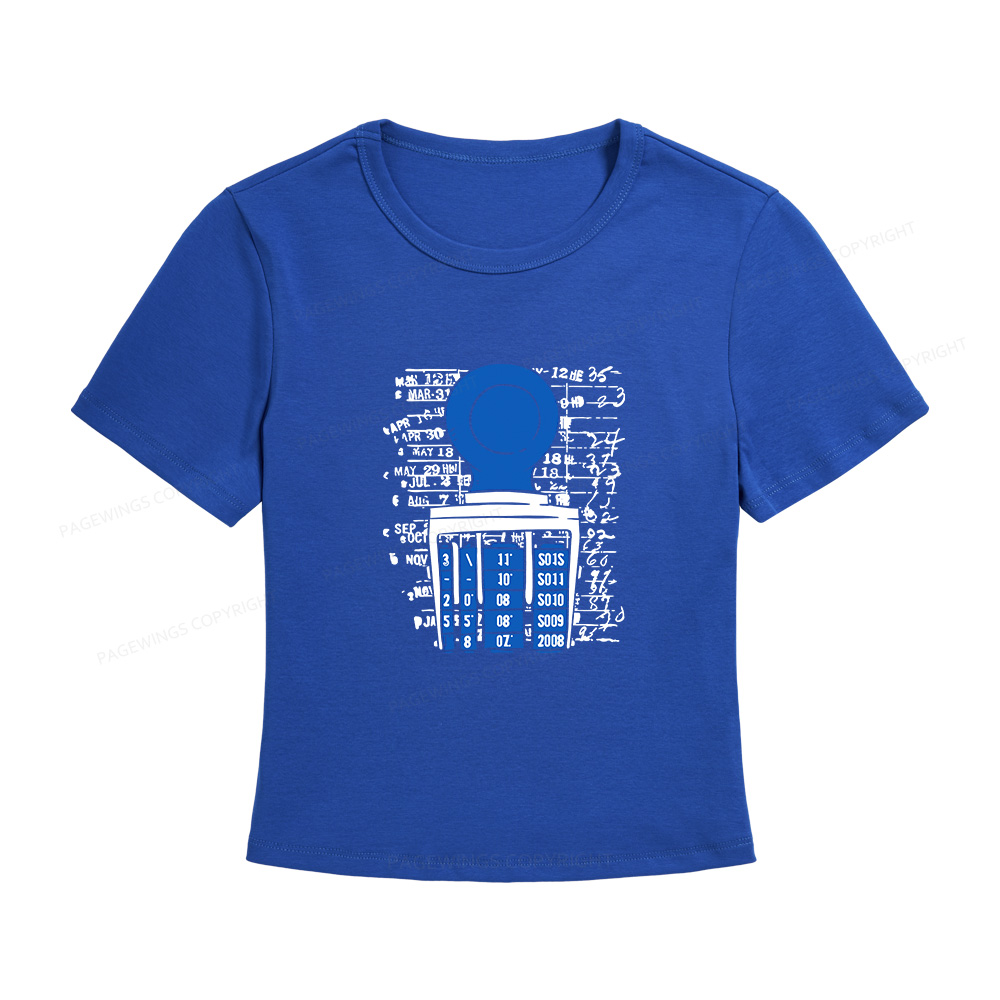Pagewings Books Library Stamp Women's Baby Tee