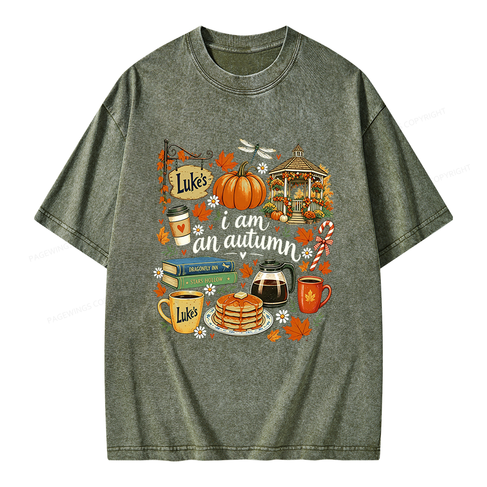 Pagewings I Am an Autumn Unisex Washed T-shirt
