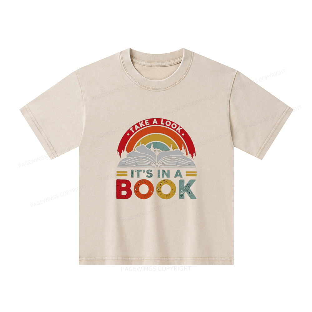 Pagewings  Take A Look It's In A Book Unisex Kids Washed T-shirt