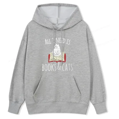 Pagewings All I Need Is Book & Cat Unisex Classic Hoodie