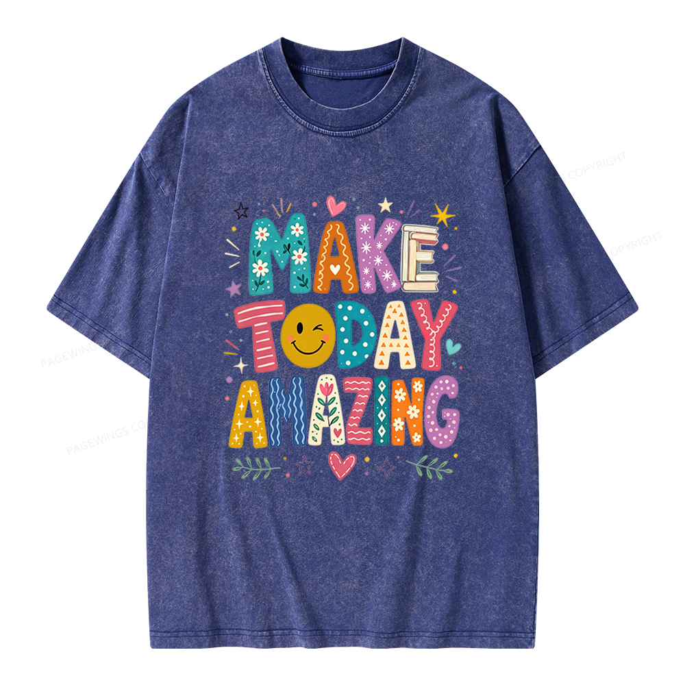 Pagewings Make Today Amazing Unisex Washed T-shirt