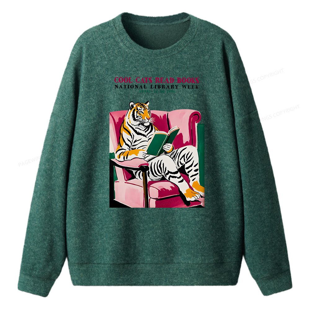 Pagewings Library Week Poster 1996 Unisex Knit Sweatshirt