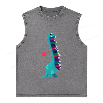 Pagewings Book Dinosaurs Unisex Washed Tank Top