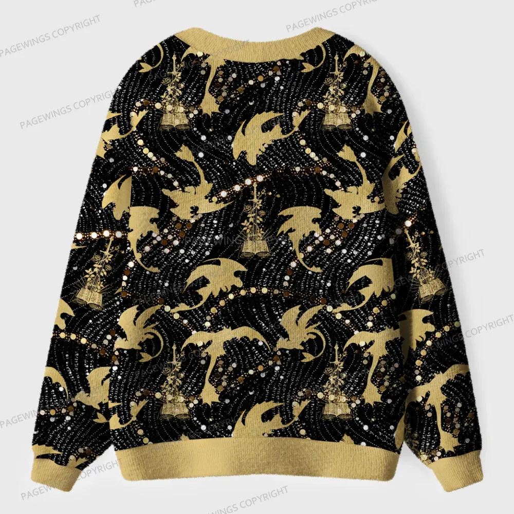 Pagewings Fantasy Book Lover Unisex Ugly Cardigan Sweaters