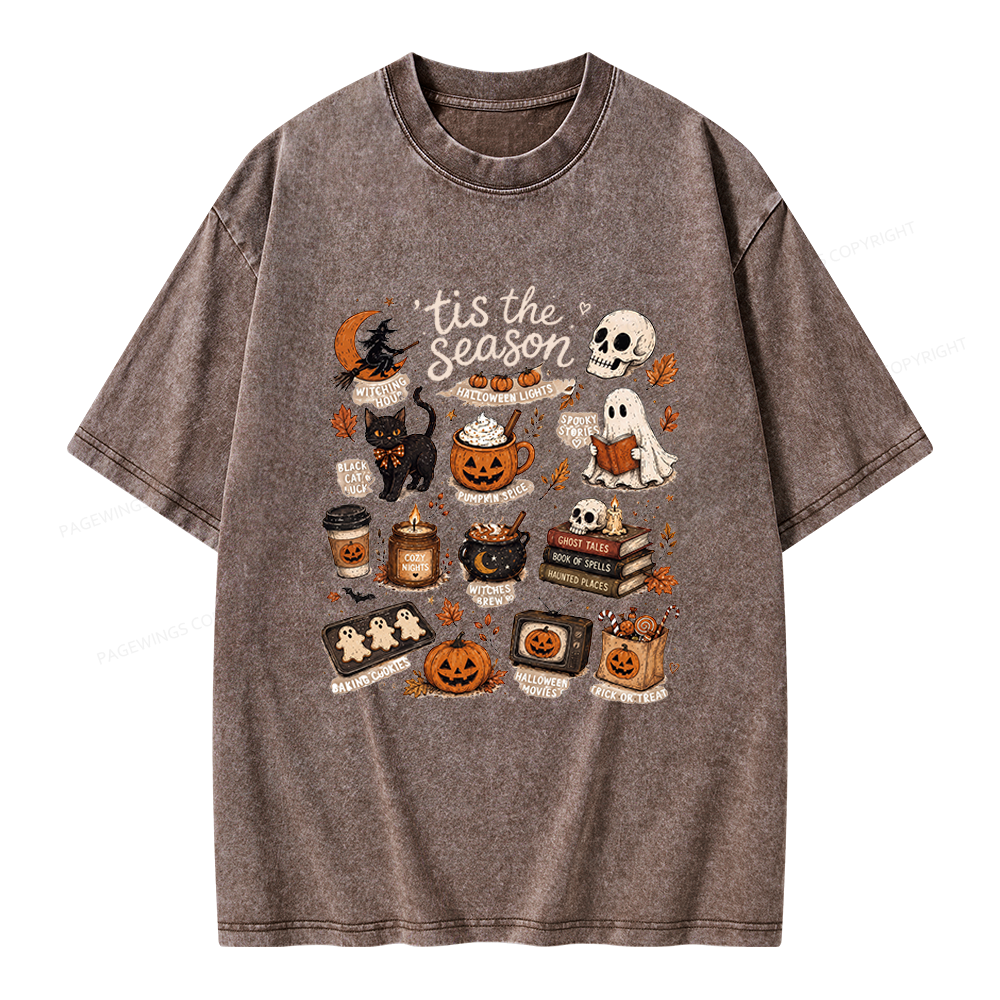 Pagewings Tis The Season Unisex Washed T-shirt