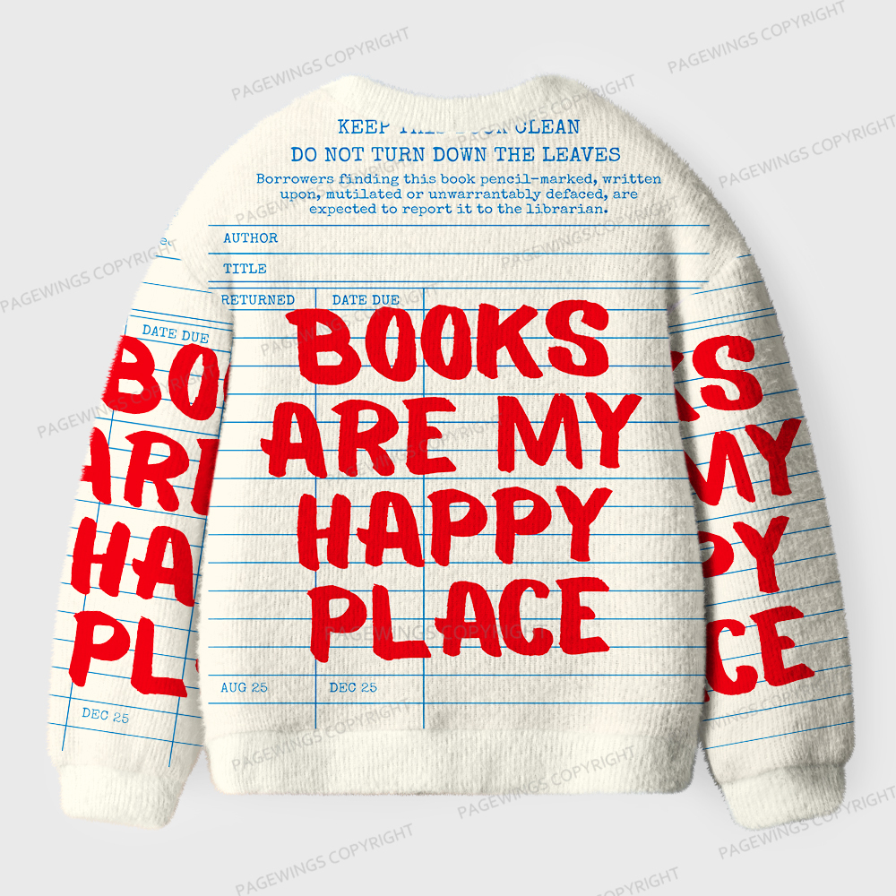 Pagewings Books Are My Happy Place Unisex Cardigan Sweaters