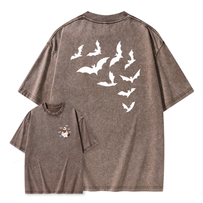 Pagewings Book Lover Halloween Unisex Washed T-shirt