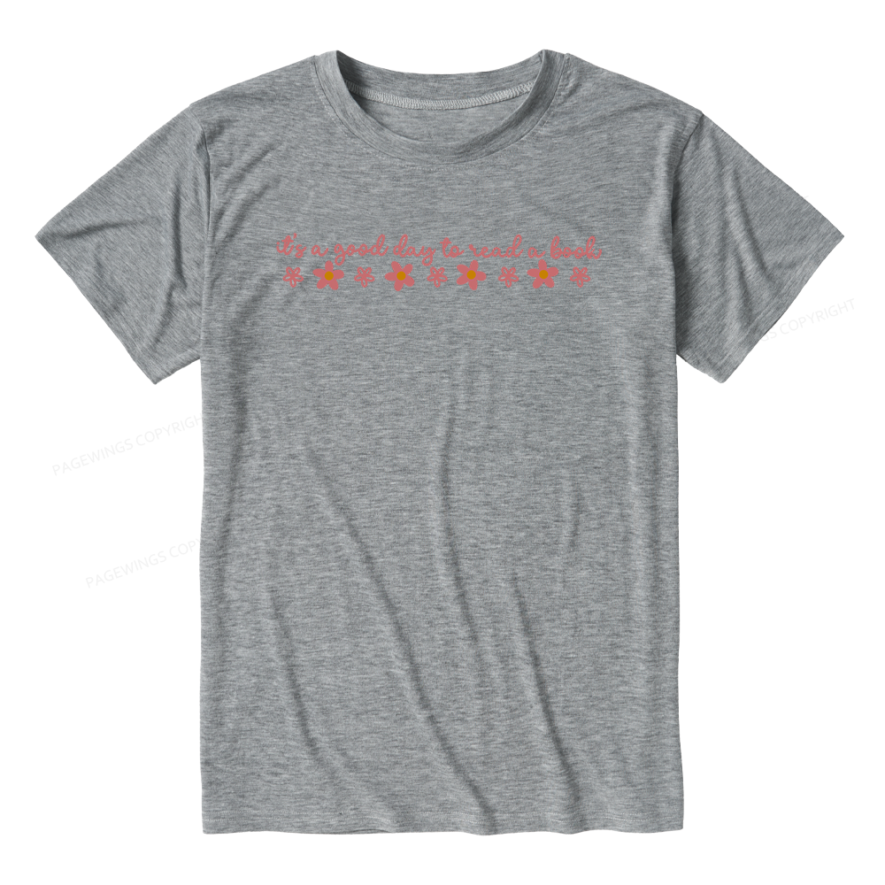 Pagewings Its A Good Day To Read A Book Unisex Heather T-Shirt