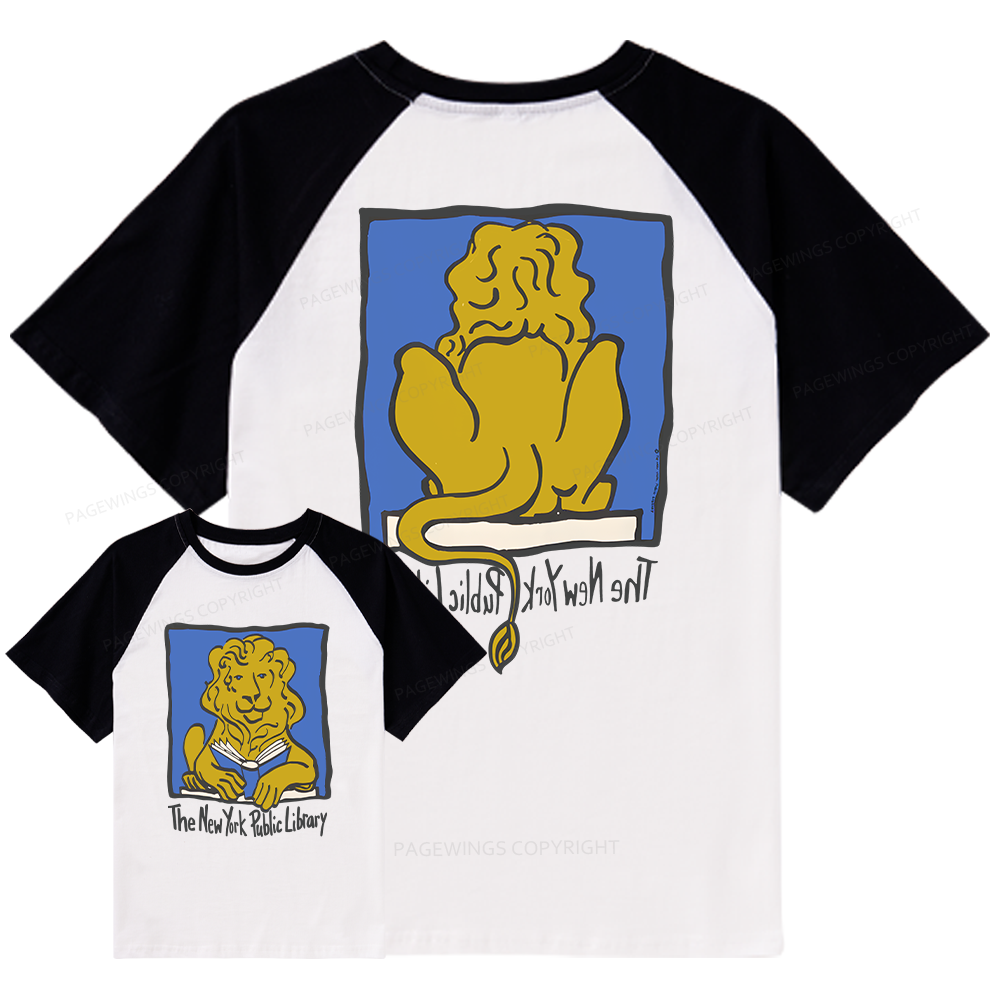 Pagewings Vintage Library Raglan T-shirt