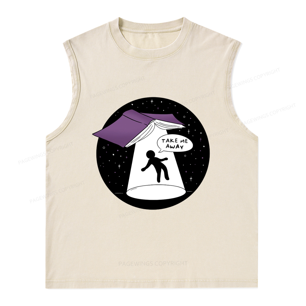Pagewings Take Me Away Unisex Washed Tank Top