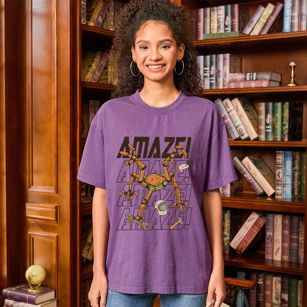 Pagewings AmazeSci Fi Reader Unisex Washed T-shirt