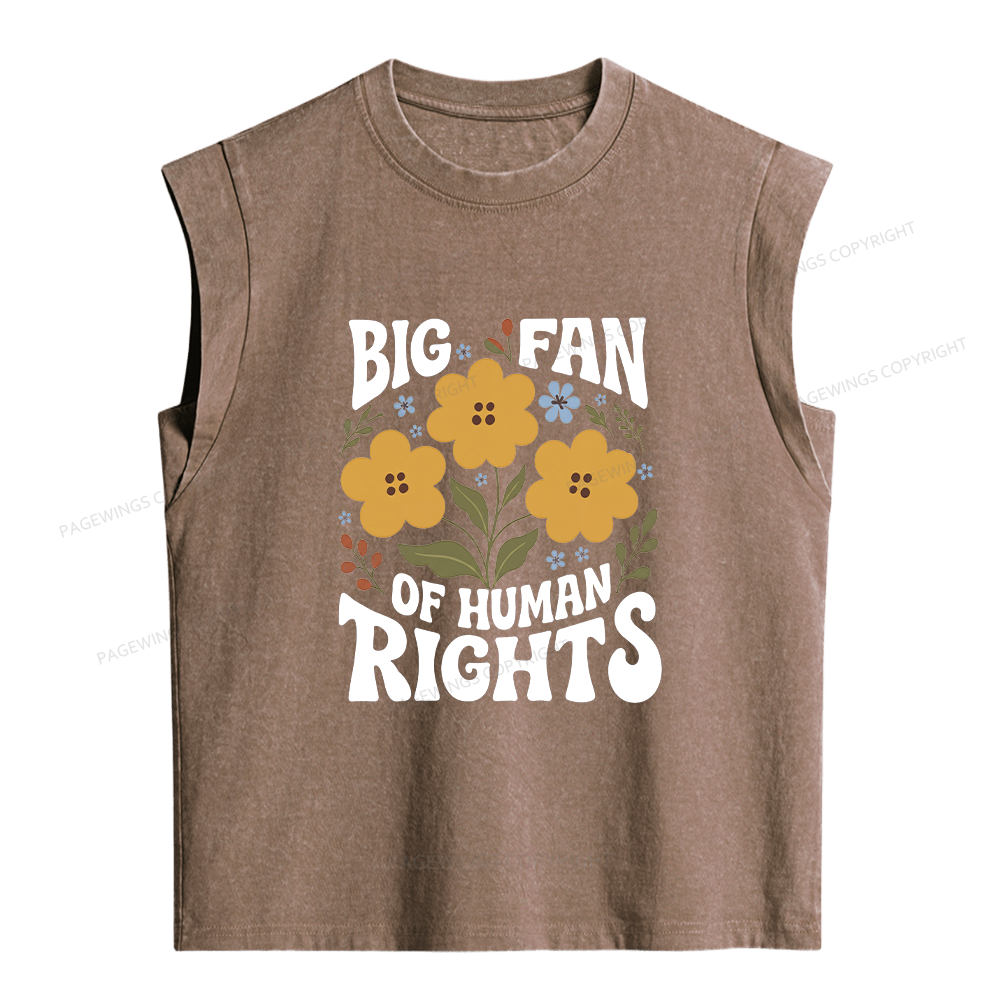 Pagewings Big Fan of Human Rights Women's Washed Tank Top
