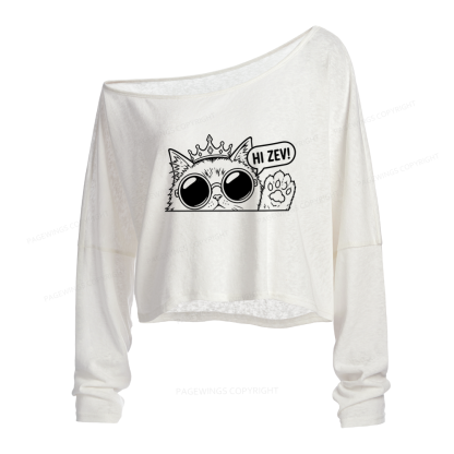 Pagewings Sci Fi Bookish Slouchy Long Sleeve Off Shoulder T-shirt