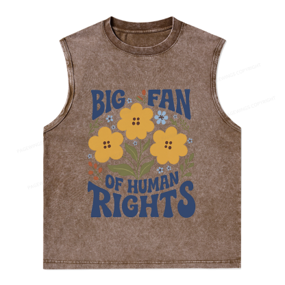 Pagewings Big Fan of Human Rights Unisex Washed Tank Top
