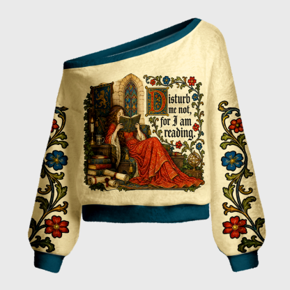 Pagewings Funny Bookish Off Shoulder Ugly Knit Sweater