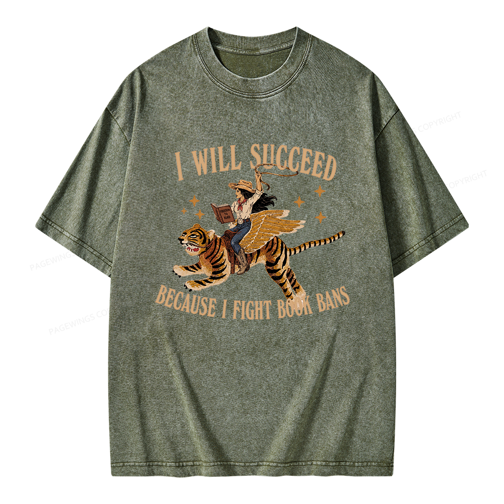 Pagewings I Will Succeed Unisex Washed T-shirt
