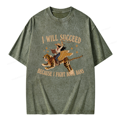 Pagewings I Will Succeed Unisex Washed T-shirt