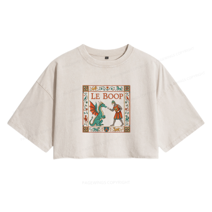 Pagewings Le Boop Women's Washed Cropped T-shirt