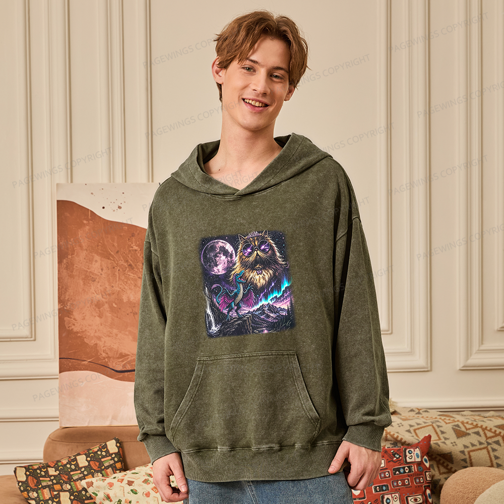 Pagewings Sci Fi Books Lover Unisex Washed Hoodie