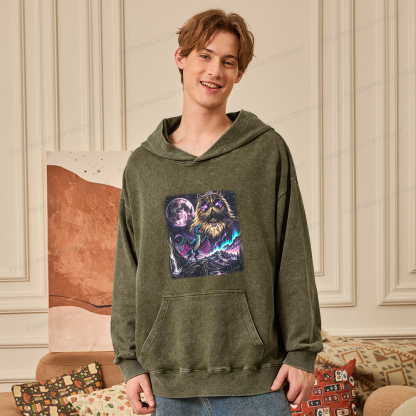 Pagewings Sci Fi Books Lover Unisex Washed Hoodie