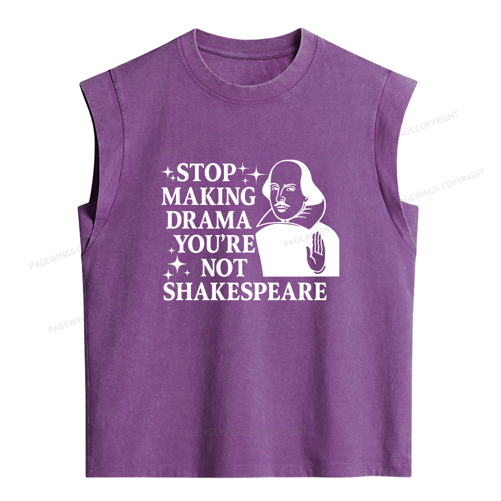 Pagewings Stop Making Drama Women's Washed Tank Top