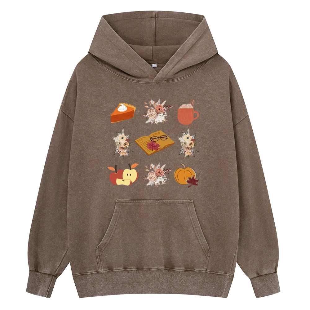 Pagewings Thanksgiving Book Unisex Washed Hoodie
