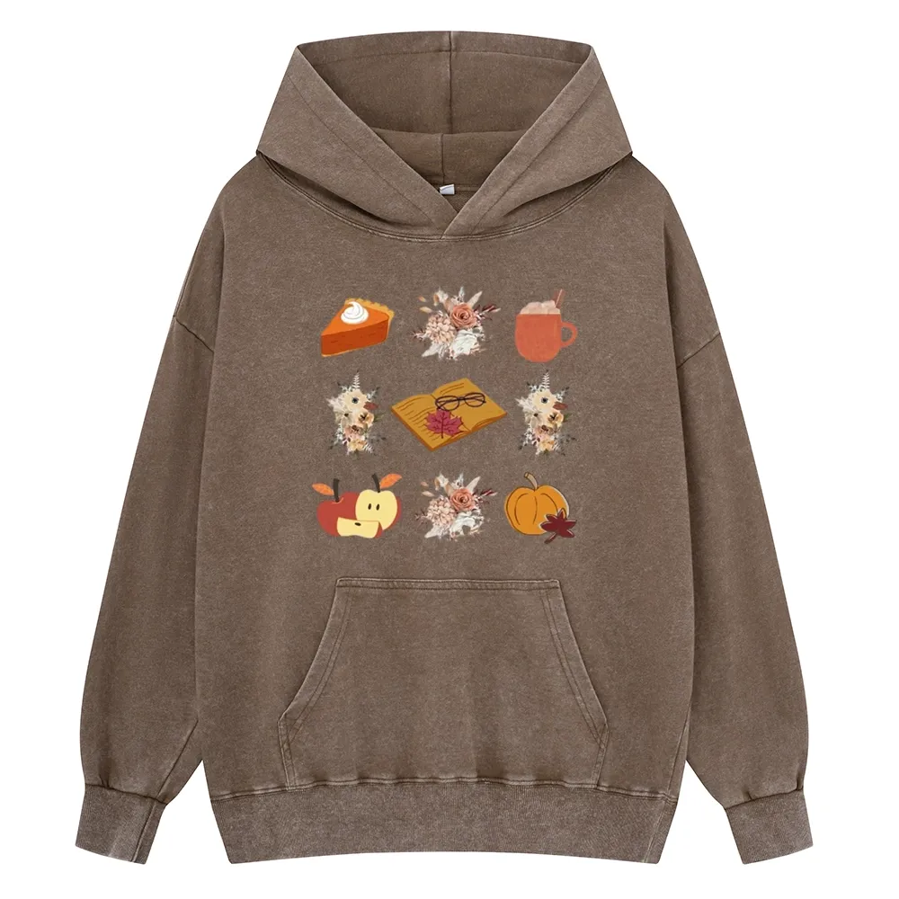 Pagewings Thanksgiving Book Unisex Washed Hoodie