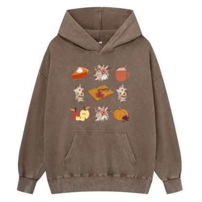 Pagewings Thanksgiving Book Unisex Washed Hoodie