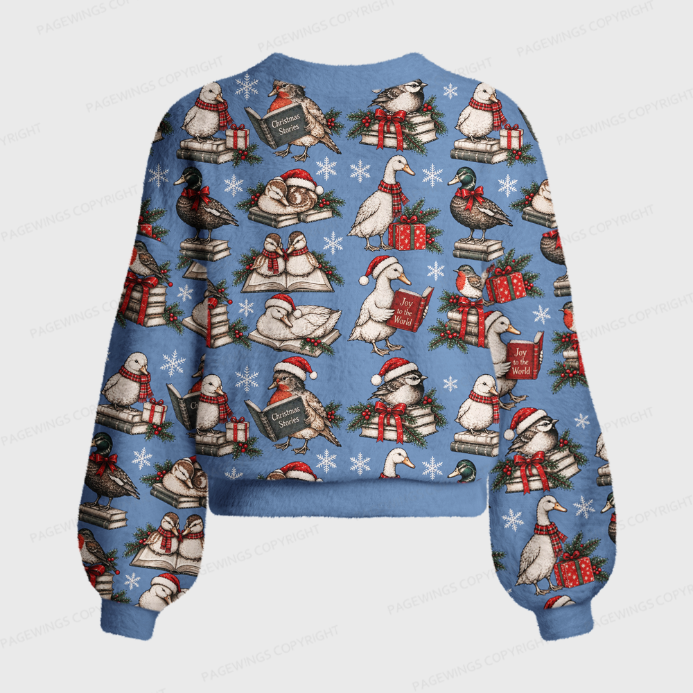Pagewings Christmas Bookish Women's Cardigan Sweater