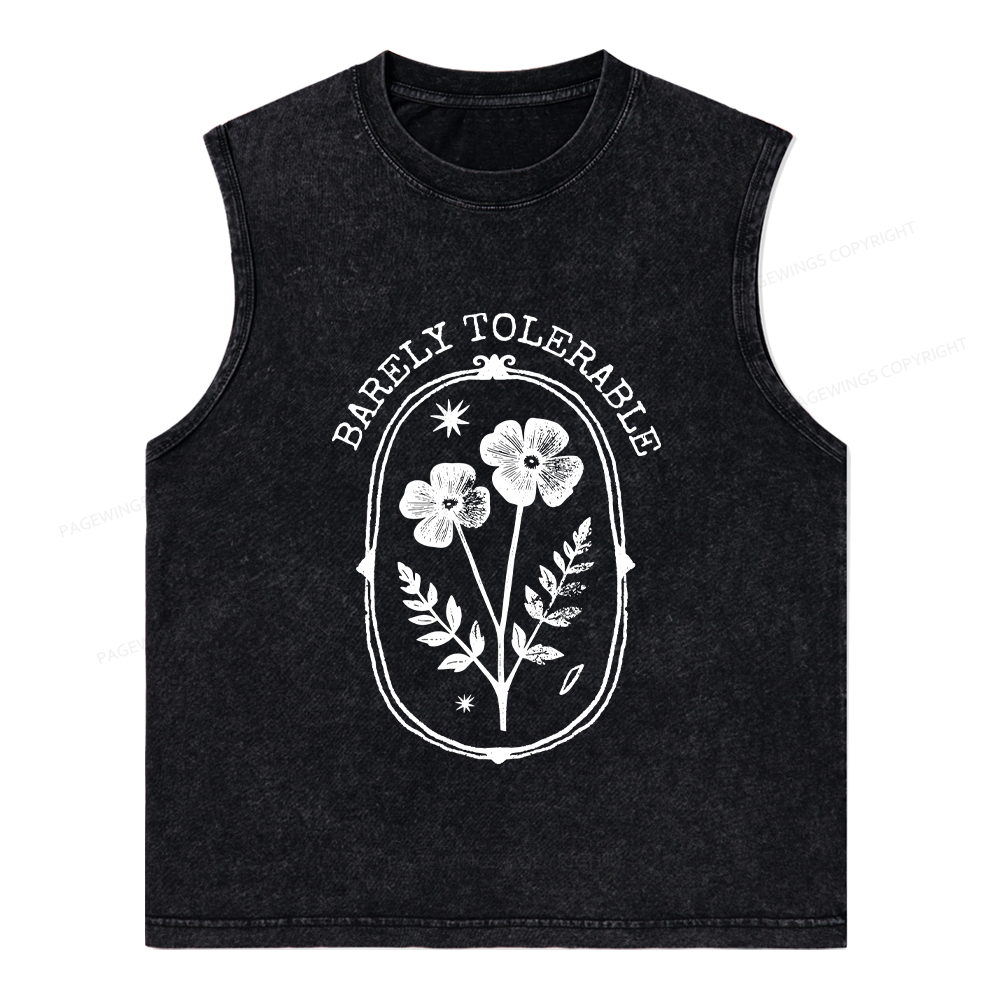 Pagewings Barely Tolerable Unisex Washed Tank Top