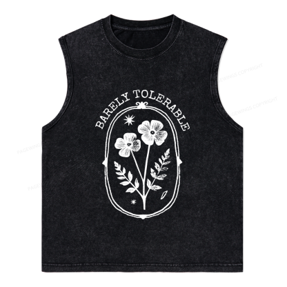 Pagewings Barely Tolerable Unisex Washed Tank Top