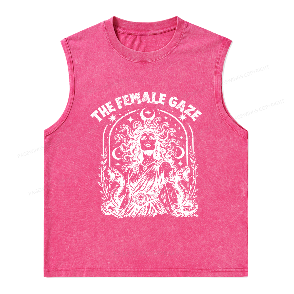 Pagewings Vintage Medusa Feminist Unisex Washed Tank Top