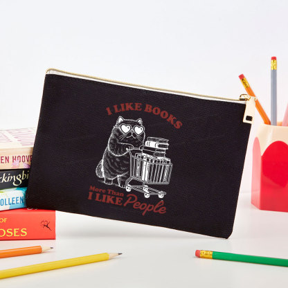 Pagewings I Like Books More Than I Like People Pouch