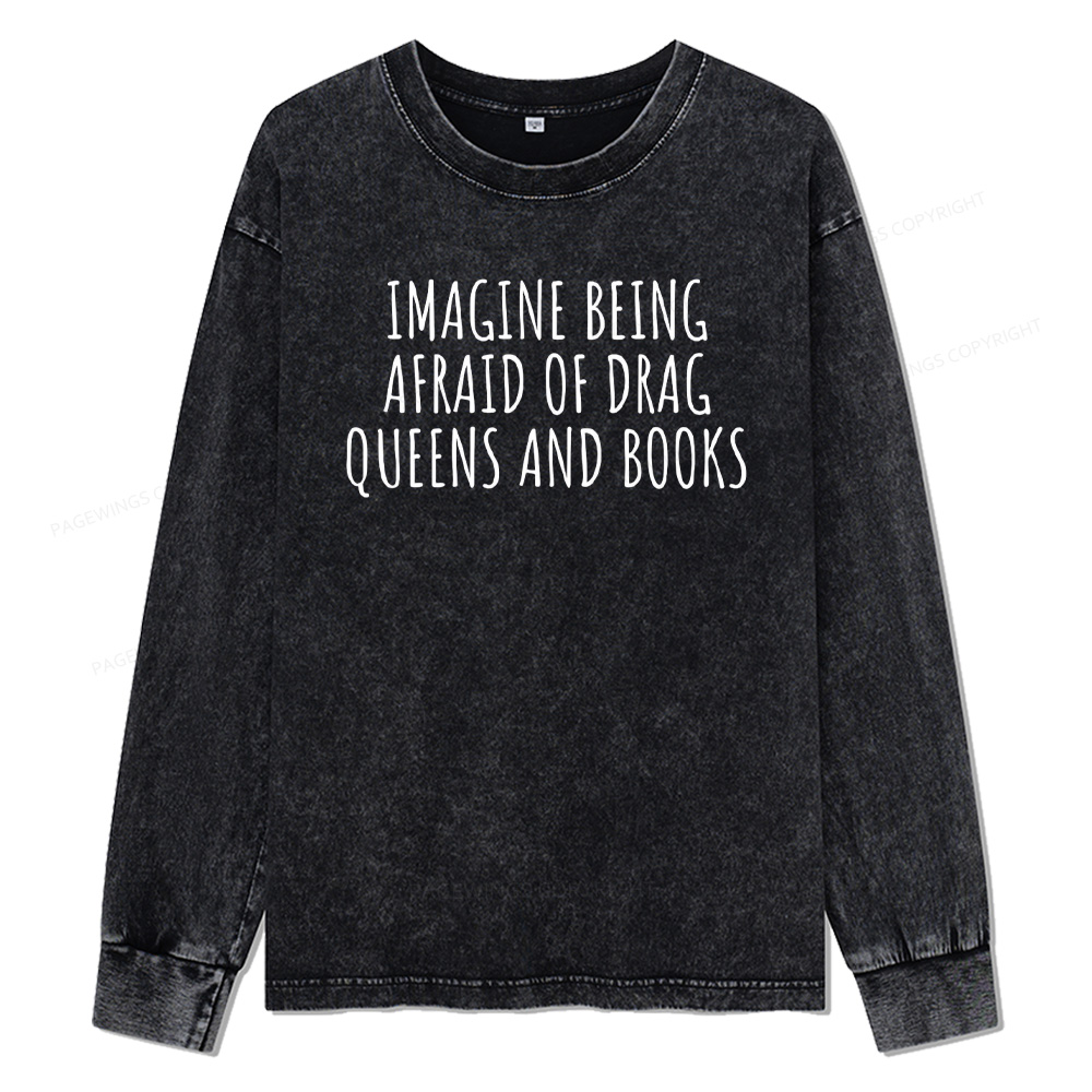 Pagewings Funny Liberal Shirt Unisex Washed Long Sleeve T-shirt