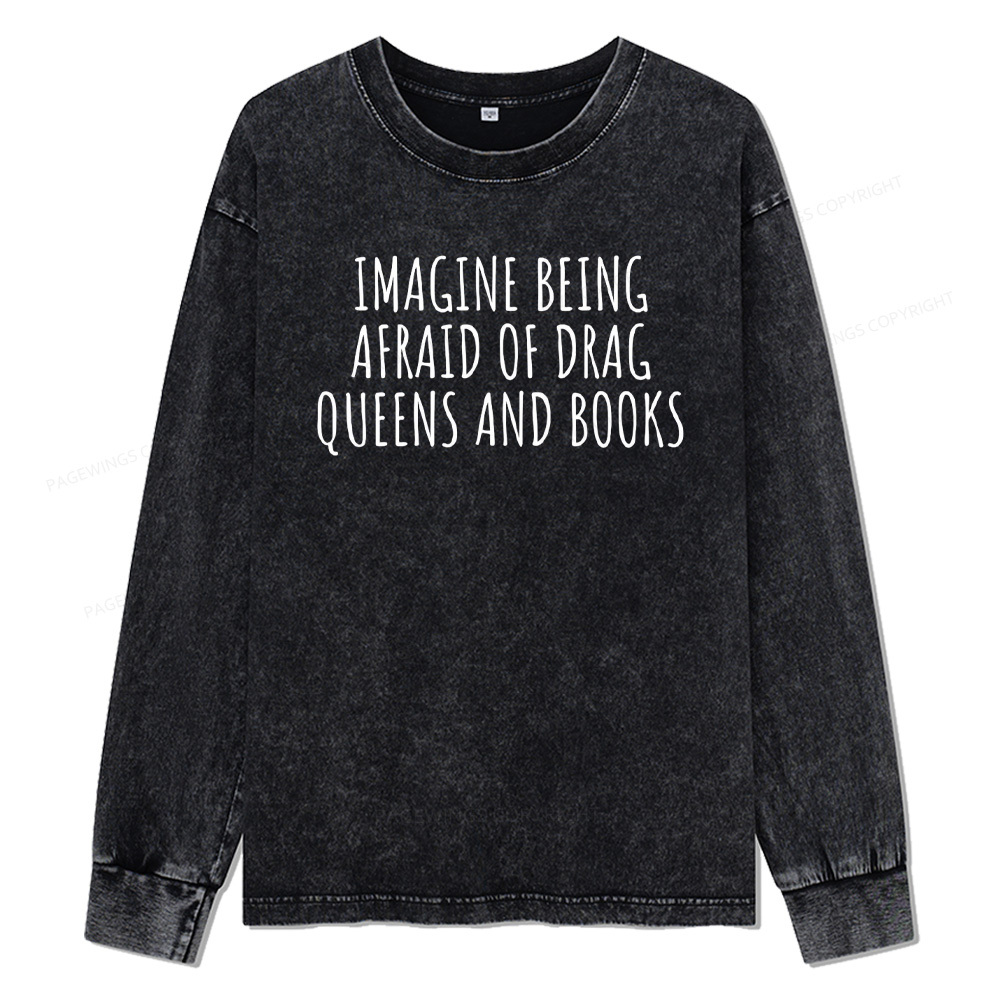 Pagewings Funny Liberal Shirt Unisex Washed Long Sleeve T-shirt