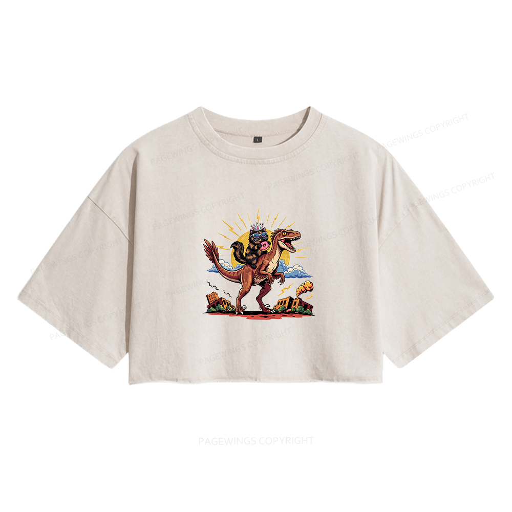 Pagewings Sci Fi Bookish Women's Washed Cropped T-shirt