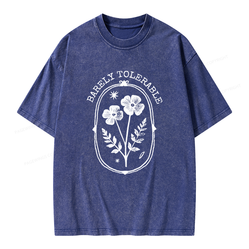 Pagewings Barely Tolerable Unisex Washed T-shirt