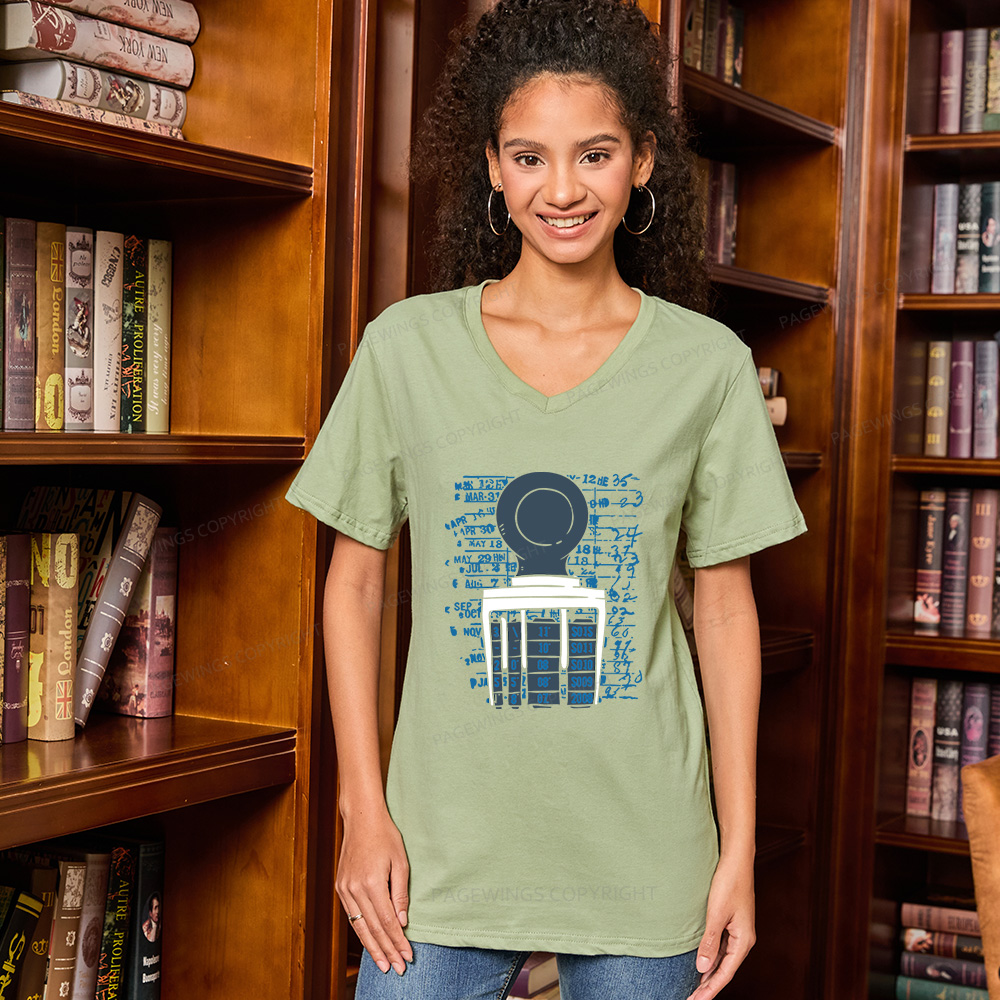 Pagewings Books Library V-neck T-shirt