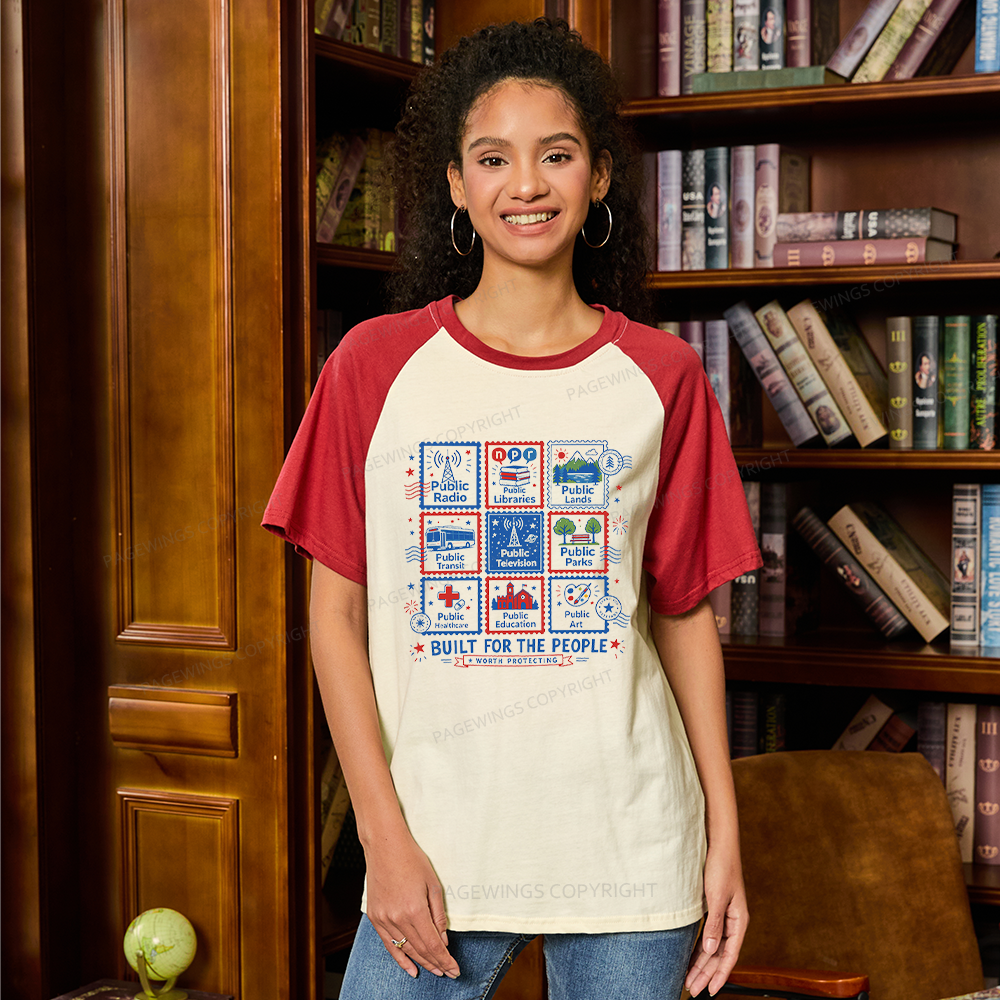 Pagewings Public Libraries Raglan T-shirt
