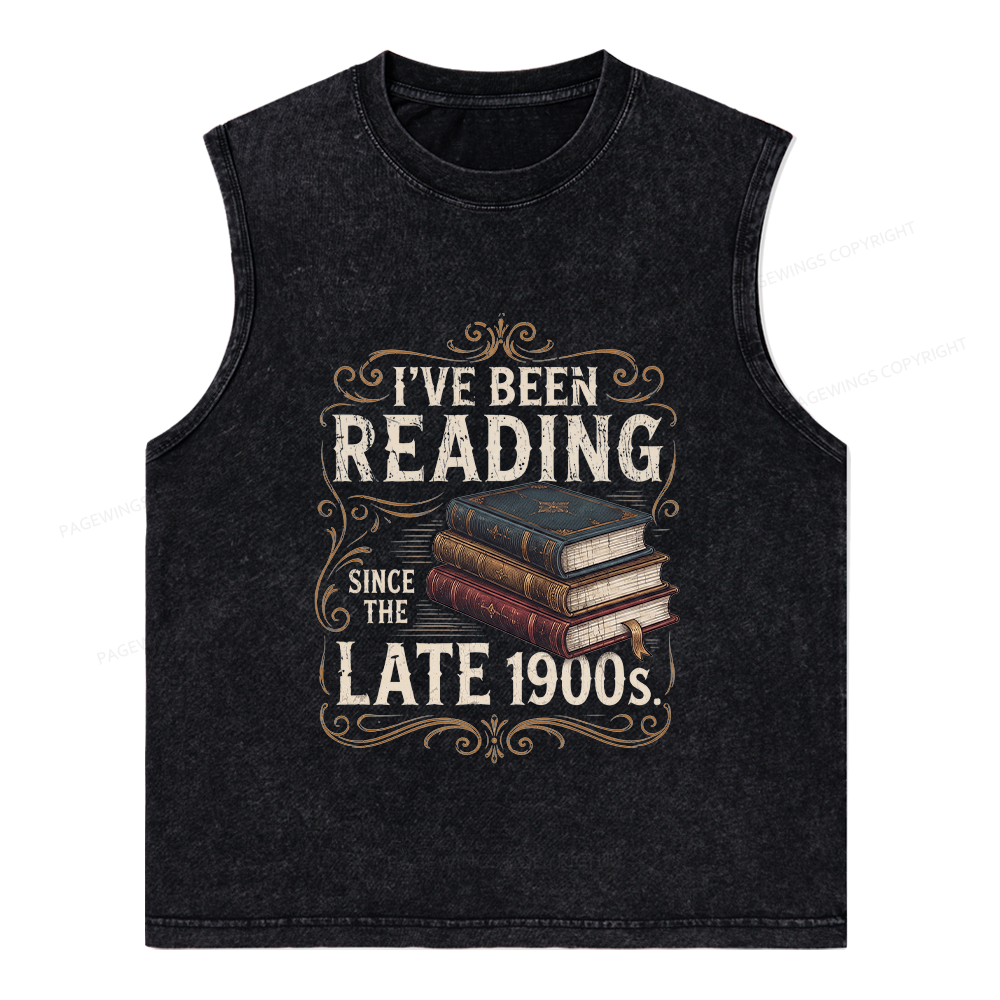 Pagewings Vintage Reading Since Late 1900s Unisex Washed Tank Top