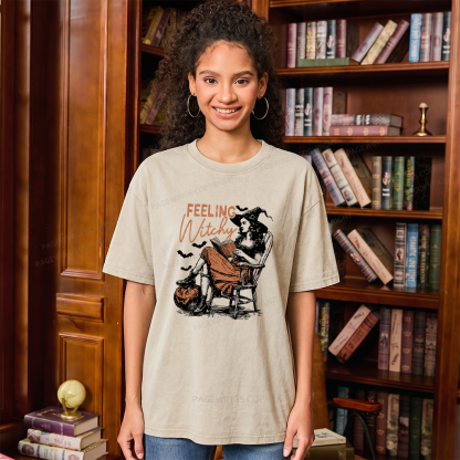 Pagewings Feeling Witchy Unisex Washed T-shirt
