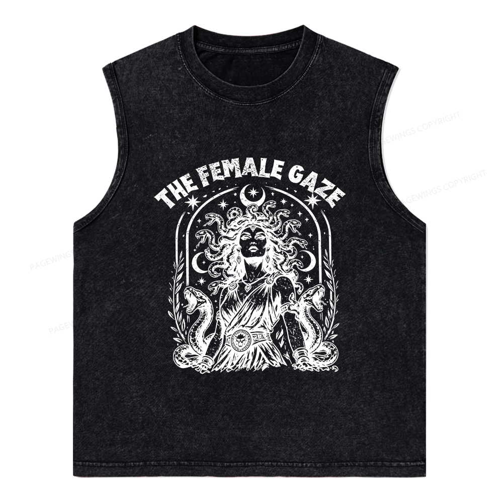 Pagewings Vintage Medusa Feminist Unisex Washed Tank Top
